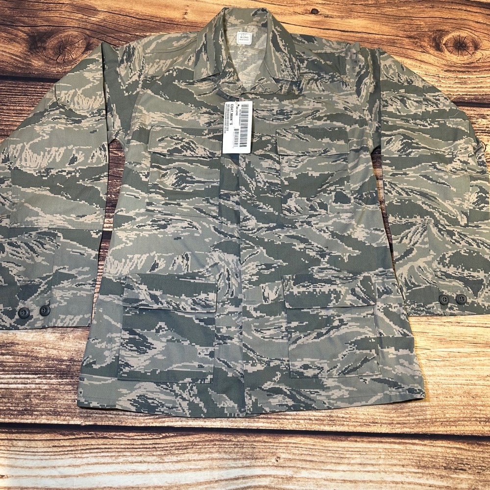 US Air Force ABU Digital Tiger Stripe Camo Utility Coat Jacket 36 Long NWT DSCP